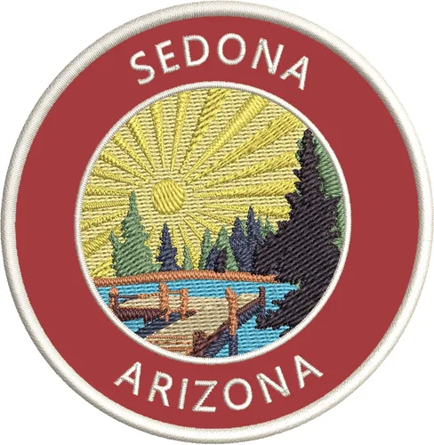 Miniatura 4 de Lake Dock - Sedona - Arizona - Bordado de 3.5 pulgadas para planchar o coser, parches decorativos para vacaciones, aventura, tema novedoso