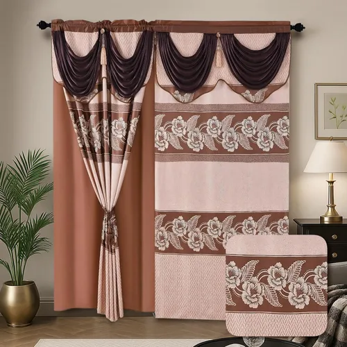 YHSF Cortinas elegantes para oscurecer la habitación para sala de estar y dormitorios, 54 pulgadas de ancho x 84 pulgadas de largo, juego de 2 Marrón