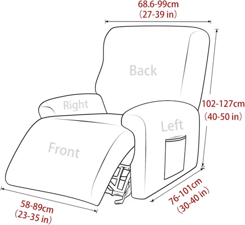 Miniatura 2 de IMYOGI Fundas de sofá de alta elasticidad para sofá reclinable, funda elástica para sofá individual, 1 pieza, protector de muebles, funda de tela