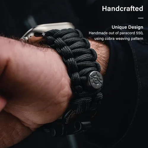 Miniatura 3 de KORDIZ Survivor - Correa de nylon paracord para Apple Watch compatible con Apple Watch ULTRA 3, ULTRA 2 / 1 [49mm] y Series 11, 10, 9, 8, 7-1, SE3