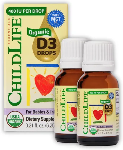 Miniatura 9 de ChildLife Essentials Gotas orgánicas de vitamina D3, para bebés y recién nacidos, gotas de vitamina D para bebés, 400 UI por porción, apoyo