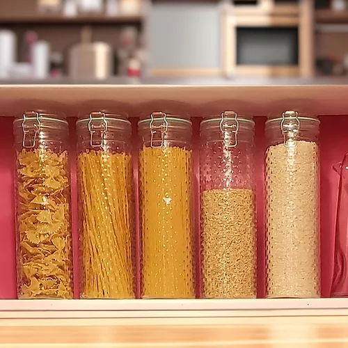 Miniatura 7 de Yesland 2 tarros de vidrio de 60 onzas para almacenamiento de alimentos con tapa hermética, soporte grande para fideos, contenedor de almacenamiento
