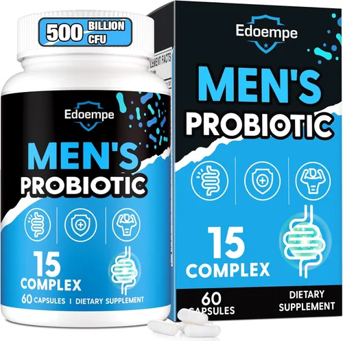 Miniatura 9 de Probióticos para hombres, 500 mil millones de UFC, 12 cepas, probióticos para hombre con arándano, goji, cúrcuma y amla, estable