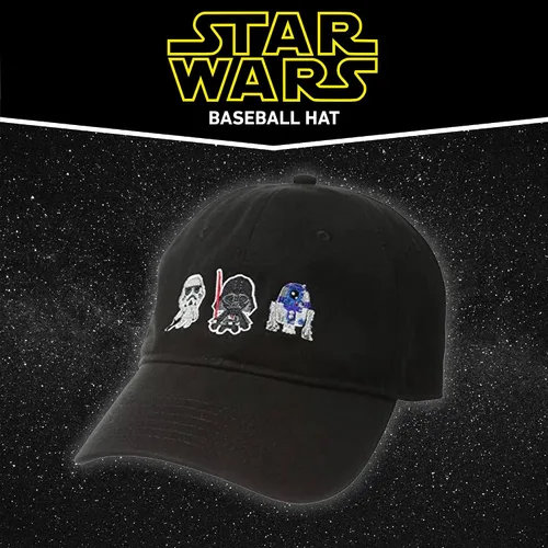 Miniatura 2 de Star Wars - Gorra de béisbol de algodón para adultos, Darth Vader, R2-D2 y Stormtrooper con ala curvada
