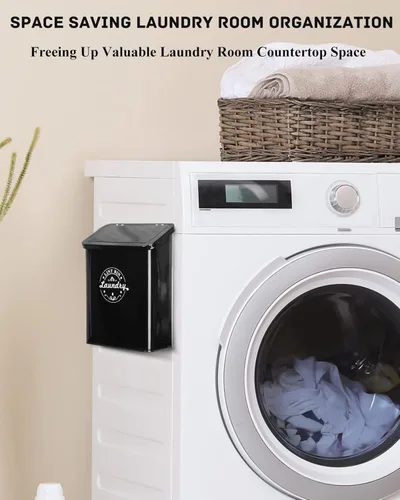 Miniatura 7 de SACREDAY Contenedor magnético de pelusa para organización y almacenamiento de lavandería con cepillo, para colgar en la pared, para decoración