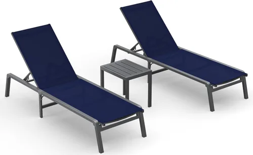 Miniatura 27 de Tumbona de Aluminio para Exteriores - Silla de Descanso Plegable y de Montaje Libre para Exteriores con 5 Respaldos Ajustables, Silla de Patio