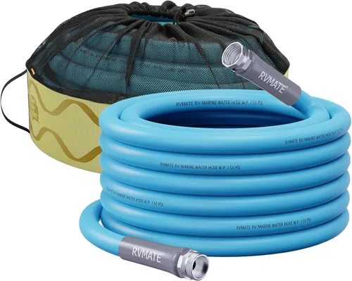 Miniatura 17 de RVMATE Manguera de agua para autocaravana de 15 pies, 5/8 pulgadas de diámetro interior, manguera de agua potable sin plomo, sin fugas, manguera