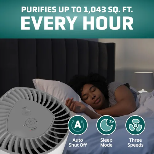 Miniatura 2 de Purificador de aire GermGuardian Airsafe+ HEPA para el hogar, habitaciones grandes de hasta 1043 pies cuadrados con filtro de aire HEPA, luz UV-C