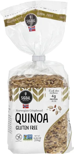 Sigdal Bakeri - Quinoa sin gluten | Pan crujiente integral noruego | Todo natural y sin OMG, 8.29 oz (235 g) (paquete de 6)