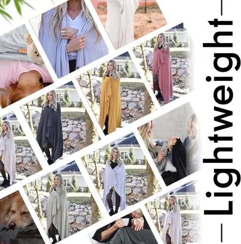 Miniatura 3 de K E L O R Luxury Cooling Travel Blanket - Stretchy, Lightweight Soft & Breathable Shawl Wraps for Women