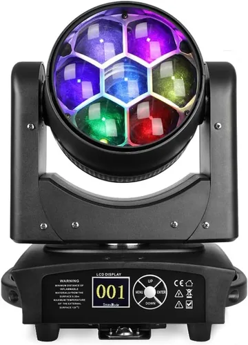 Betopper 7 luces de DJ de cabeza móvil de 40 W con control de punto de punto, haz RGBW/lavado/zoom/CTO efecto ojo de abeja iluminación de escenario