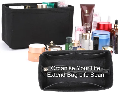 Miniatura 2 de Doxo Organizador de bolso con combinación de inserto y modelador de base, organizador de bolsa de fieltro con cremallera, para bolso de mano LV
