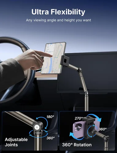 Miniatura 6 de JSAUX Soporte Universal con Portavasos para Teléfono Plegable, Soporte para Coche y Camión Compatible con iPad Mini, Samsung Galaxy Z Fold 6/5/4