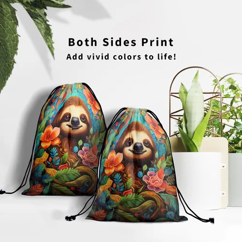 Miniatura 91 de Bolsa de agarre de gimnasia de piel de animal, bolsa de gimnasia con cordón ajustable, bolsa de cuerda para fauna silvestre, Mariposas Galaxy