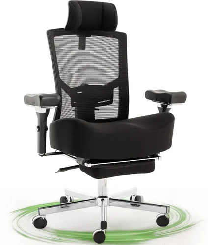 Miniatura 10 de Big and Tall Office Chair 700lbs with Ergonomic W Wide Thick Seat Cushion, Oversized Mesh Desk Chair with Adjustable Lumbar for Heavy People