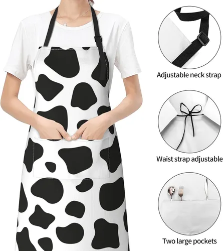 Miniatura 3 de Perinsto Waterproof Apron With 2 Pockets Kitchen Chef Aprons Bibs For Cooking Baking Painting Gardening Grooming