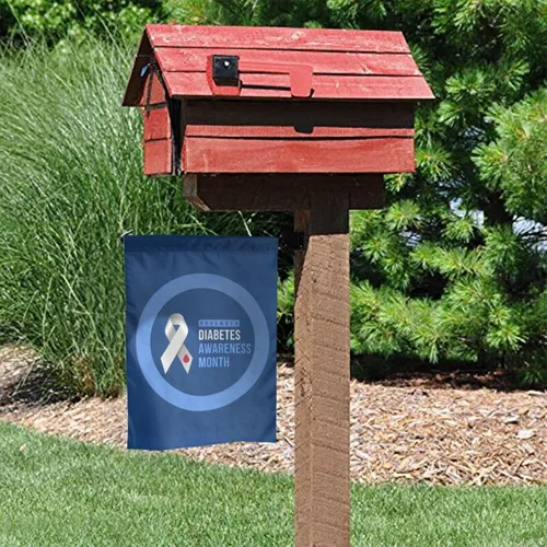 Miniatura 8 de Bandera de jardín con cinta azul del mes de la concienciación sobre la diabetes, cartel decorativo vertical de doble cara para patio, patio, hogar