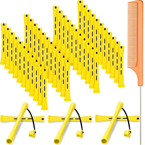 Miniatura 9 de 48 piezas de varillas para el cabello permanente, varillas cortas de onda fría, planchas de permanente de plástico, rulos para rizar el cabello