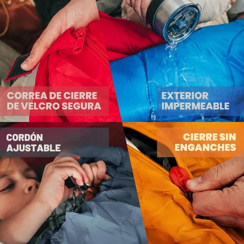 Miniatura 4 de MalloMe Sacos de dormir para adultos para clima frío y cálido, saco de dormir para mochileros para niños de 10 a 12 años, niñas, niños, ligeros