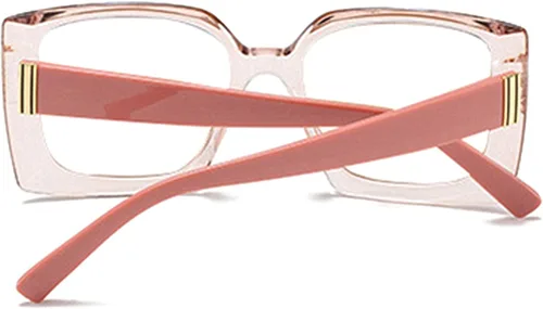 Miniatura 5 de Retro Square Gafas de lectura con bloqueo de luz azul para mujeres y hombres, de tamaño grande, antideslumbrantes, anti UV... (rosa, 2.5)