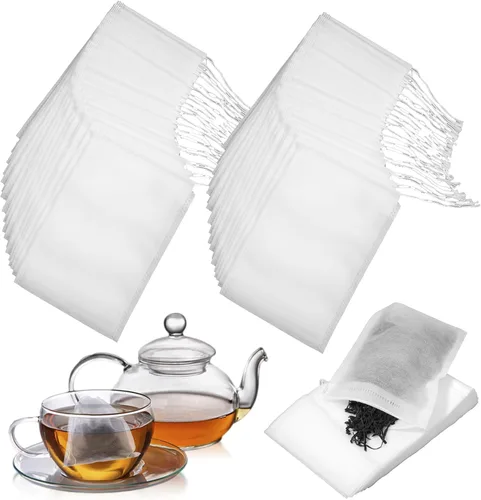 800 bolsas de filtro de té desechables de 4 x 6 pulgadas con cordón, para té de hojas sueltas, café frío, té helado, especias, preparación casera