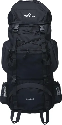Miniatura 7 de Teton - Mochila con marco interno Scout de 55L para senderismo, camping, mochilero, viajes, cubierta de lluvia incluida, Huckleberry Arándano