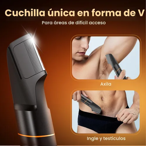 Miniatura 3 de MAXGROOM - Afeitadora de vello corporal para hombre, afeitadora resistente al agua para la ingle, testículos y bolas, kit de aseo eléctrico sin