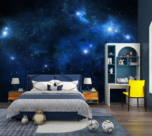 Miniatura 14 de Papel tapiz de bosque brumoso desprendible y adhesivo Mural autoadhesivo de bosque nebuloso para sala de estar, dormitorio 82"x57