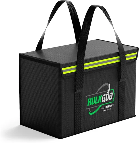 Batería de Litio LiFePO4 12V 100Ah Bolsa de Seguridad Ignífuga de Gran Capacidad Contenedor a Prueba de Explosiones Funda Protectora LiPO Guard Caja
