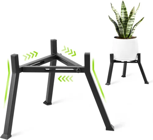 Soporte de metal para plantas para interiores y exteriores, soporte de metal antioxidante, soportes de esquina estables para macetas de 5.9 a 8.7