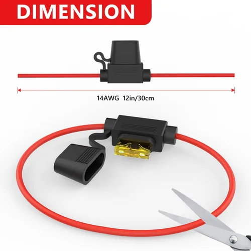Miniatura 6 de Newdeli Juego de 10 Portafusibles en Línea 14AWG 12V ATO/ATC Impermeable con 100 Fusibles de Hoja Estándar 2A/3A/5A/7.5A/10A/15A/20A/25A/30A/35A AMP
