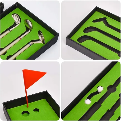 Miniatura 8 de Mini juego de bolígrafo de golf, rojo, azul y negro, tres tipos de tinta, adecuado para oficina, estudio cuando se cansa la descompresión, mini