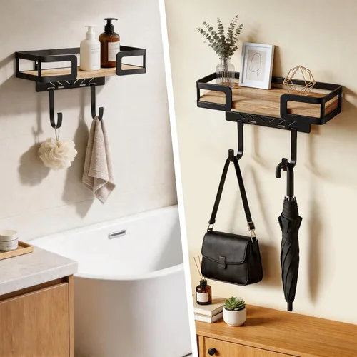 Miniatura 7 de Soporte de pared para tabla de planchar, colgador de tabla de hierro, costura, organización de cuarto de lavandería, negro, soporte de hierro