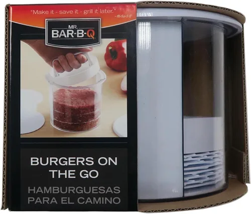 Mr. Bar-B-Q Hamburger Press Patty Maker - Molde de hamburguesa antiadherente con contenedor de almacenamiento para congelador, juego de 12 piezas