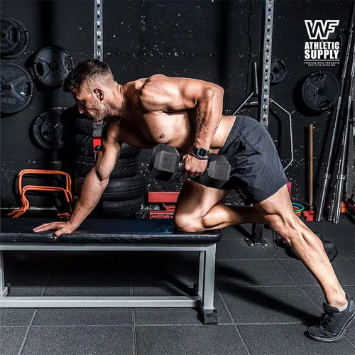 Miniatura 8 de WF Athletic Supply - Mancuernas hexagonales con agarre de goma y mango contorneado para tonificar músculos y fortalecer y entrenar de todo el cuerpo
