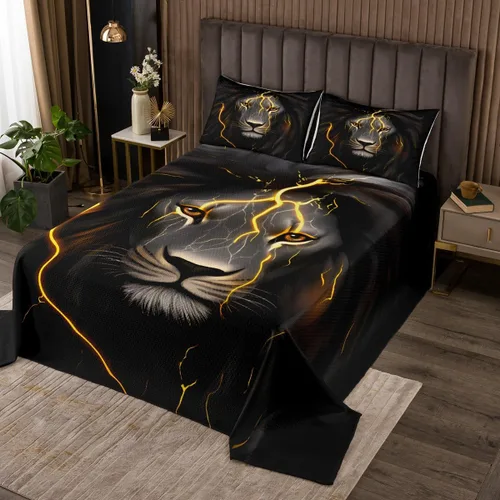 Miniatura 23 de Erosebridal Juego de colcha de mármol negro tamaño Queen, juego de colcha de mármol negro y gris para hombres, adolescentes y niños, moderno, gris