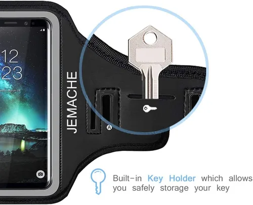 Miniatura 8 de Galaxy S7 Edge/S8/S8+ banda para el brazo, JEMACHE banda para el brazo para ejercicio, gimnasio, correr/trotar/ejercicio para Samsung Galaxy S8/S7