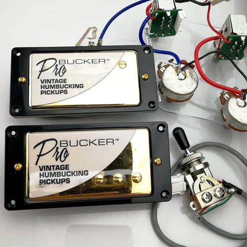 Miniatura 2 de 1 juego de pastillas ProBucker Alnico Bridge&Neck con arnés de cableado profesional ollas e interruptores de 3 vías para guitarra eléctrica