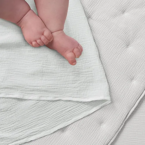 Miniatura 6 de Levtex Baby - Juego de cama de muselina en nube para cuna - Juego para habitación infantil - Estrellas beige y cacao - Muselina texturizada gris