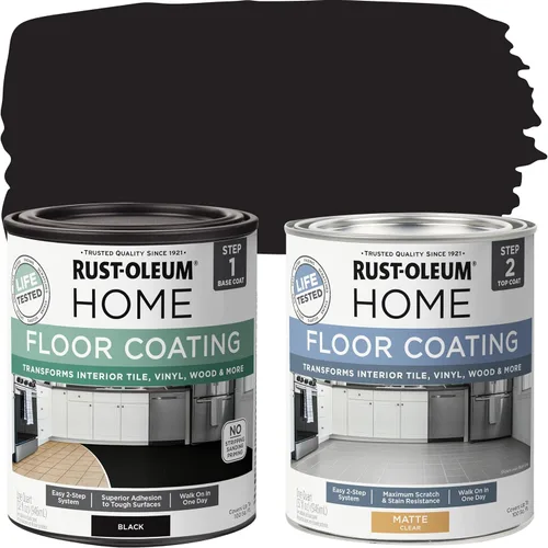 Miniatura 10 de Rust-Oleum 367592 - Kit de revestimiento de suelo para interiores del hogar, gris envejecido mate