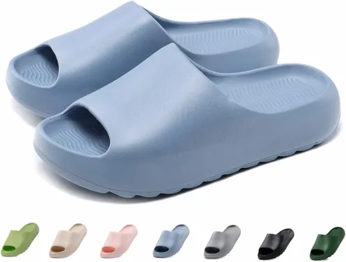 Miniatura 7 de Sandalias acolchadas para mujeres, hombres y niños, cómodas, antideslizantes, suaves, impermeables, para baño, ducha, sandalias acolchadas de suela