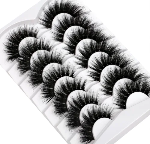 Miniatura 127 de Pooplunch - Pestañas postizas finas de visón sintético, estilo ojo de gato, naturales, cruzadas, tipo racimo, efecto 8D de volumen, tiras