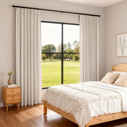 Miniatura 9 de MYSKY HOME Dusty Blue Full Black Out Pinch Pleated Curtains 63 inches Long for Bedroom Linen Textured with Blackout Liners Blue Gray Thermal