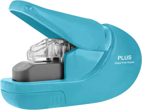 Miniatura 9 de Plus Paper Clinch - Engrapadora compacta sin grapas, color azul turquesa