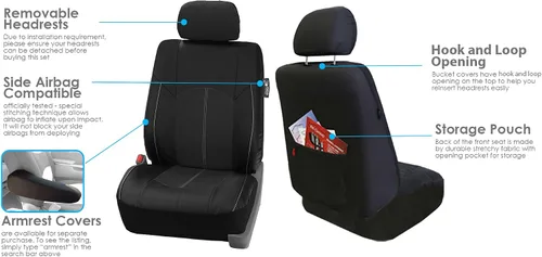 Miniatura 3 de Set completo fundas para asiento de coche FH Group, Negro