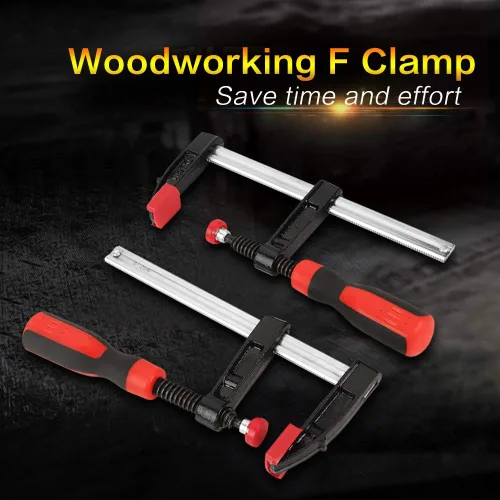 Miniatura 2 de Abrazaderas F resistentes – Juego de clips de barra de carpintería, kit de herramientas ajustables de bricolaje de 4 piezas, para deslizamiento