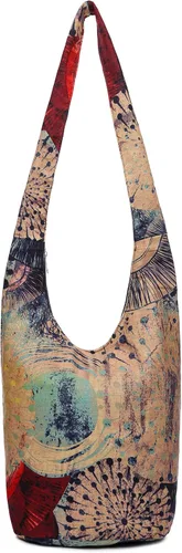 Bolsa de hombro para mujer, de lona en estilo hippie/bohemio para llevar cruzada al hombro, disponible en diferentes colores y estampados