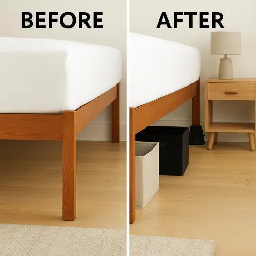 Miniatura 4 de SKYREN Elevadores de cama, plástico resistente de 6 pulgadas, negro, paquete de 4, para camas, sofás y mesas