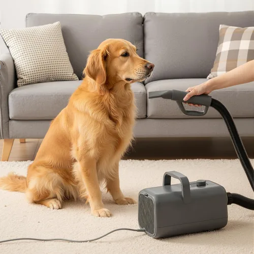 Miniatura 7 de NEWBULIG - Secador de pelo para perros, 1550 W, alta velocidad, con calentador para aseo, soplador de perro ajustable con 4 boquillas, color gris