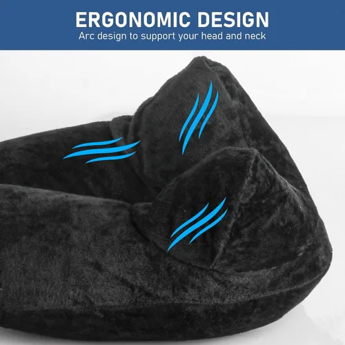 Miniatura 3 de Almohadas de viaje rellenas de aire para dormir, soporte de cuello de avión, almohada de viaje inflable, almohada cervical de viaje para almohada